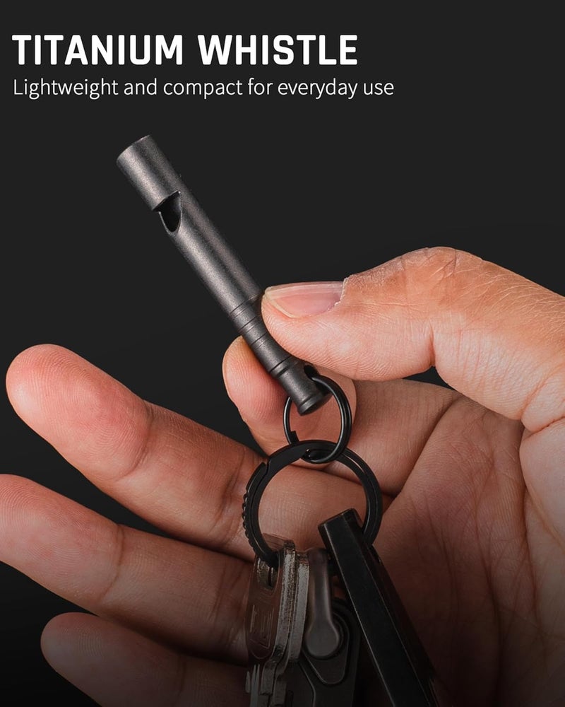 TISUR Titanium Emergency Whistle,120db Safety Whistle with Lanyard,Outdoor Survival Small Whistle for Life Saving,Hiking,Pets Training,Coach Sports - Image 5